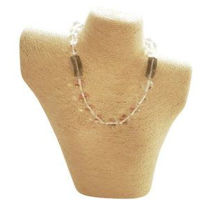 Vendome Clear Lucite Bead Necklace Choker Length